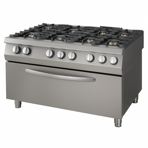 Kuzine Büyük Fırınlı 900 Seri Gazlı 6 Açık Ateş 120x90x8…
