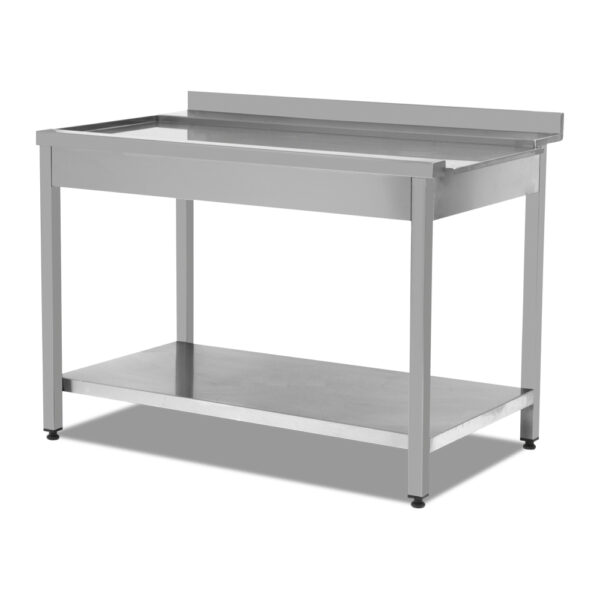 Bulaşık Makinesi Giriş Tezgahı Tek Evyeli Taban Raflı