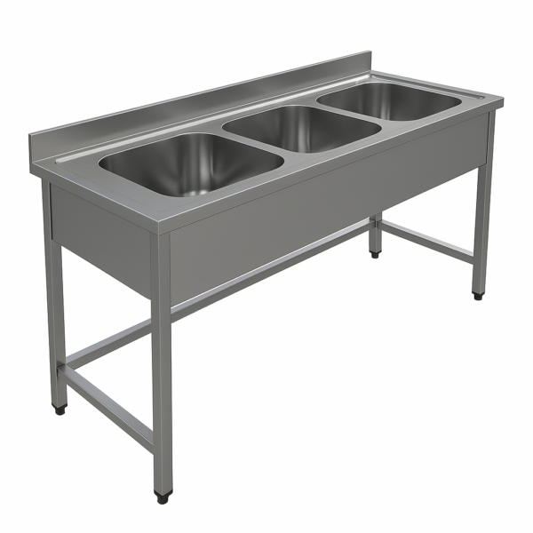 Demonte Yıkama Ünitesi Üç Eviye