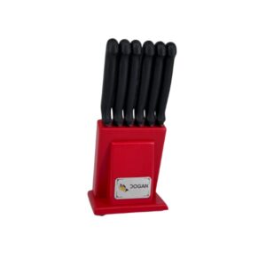 6'lı Ahşap Kırmızı Bıçak Kütüğü