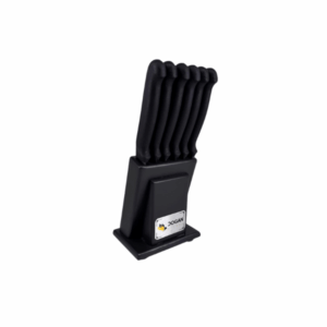 6'lı Ahşap Siyah Bıçak Kütüğü