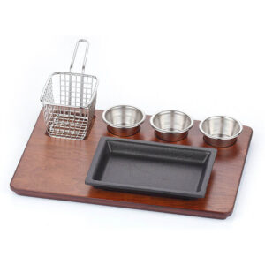 Döküm Demir Dikdörtgen Fajita Sunum Seti – MDF