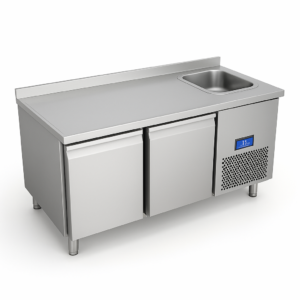 İki İnoks Kapılı Evyeli Buzdolabı