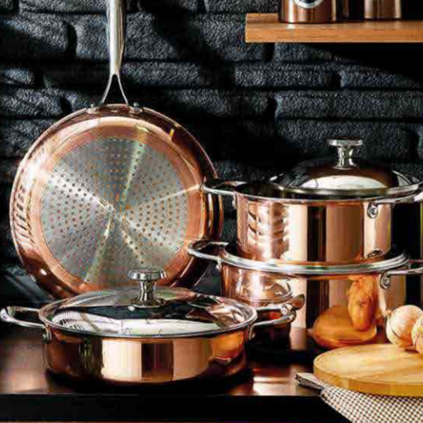 Multi Metal Bakır İndüksiyon 7 Parça Tencere Seti