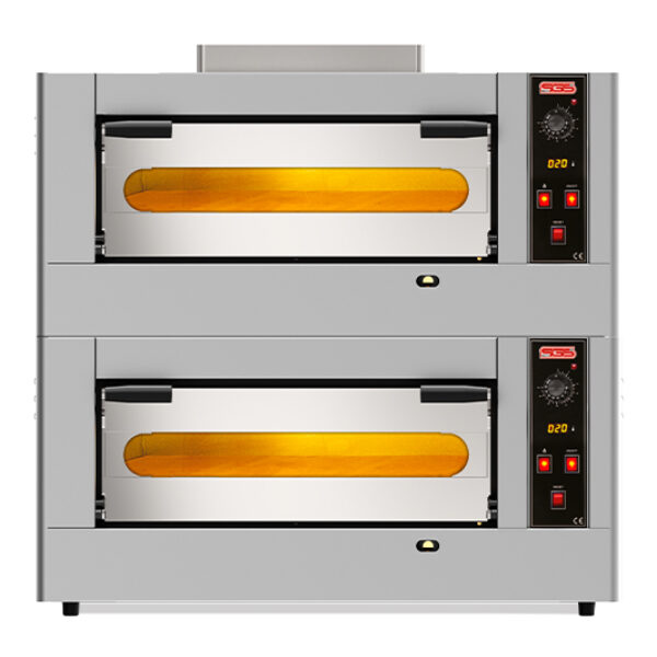 SGS Gazlı 6+6 Adet 30 cm Pizza Kapasiteli Çift Katlı Pizza Fırını PO-DOUBLE-6G