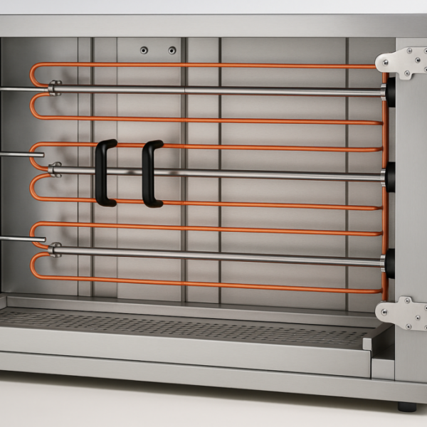 Piliç Çevirme Makinesi 3 Şiş | 12–15 Piliç Kapasiteli | Elektrikli